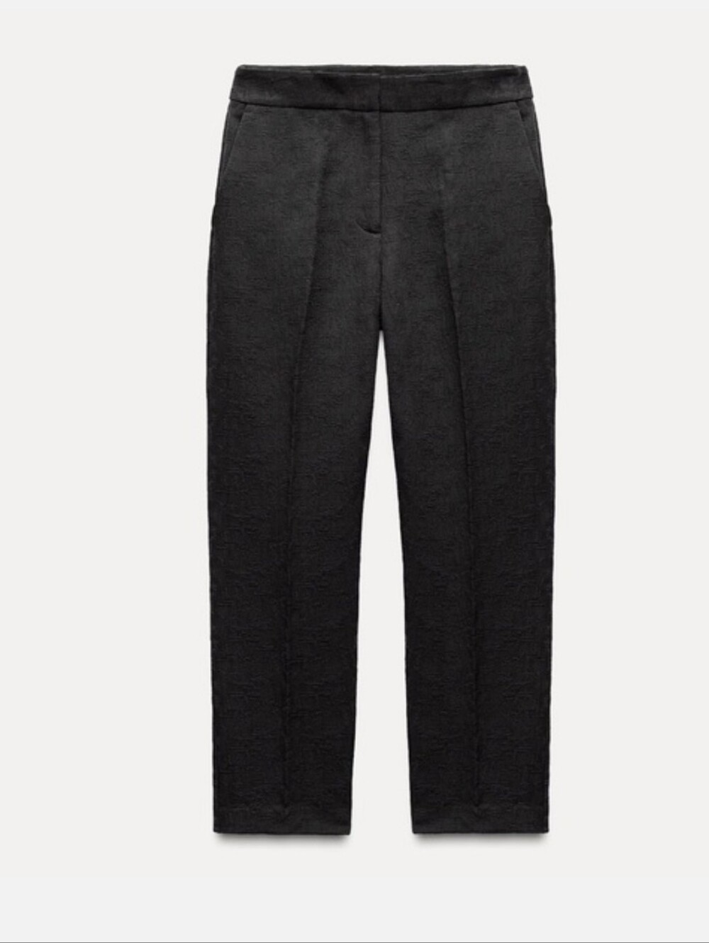 Zara Luxurious Jacquard Black Textured Trousers